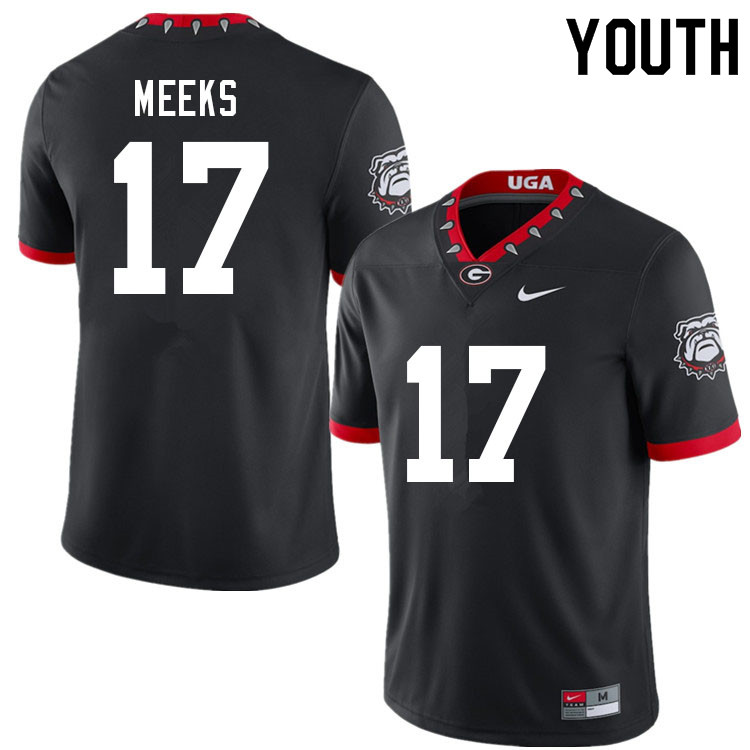 Georgia Bulldogs Youth Jackson Meeks #17 Black Mascot 100th Anniversary Stitched College UGA Football Jersey 23LN018QW